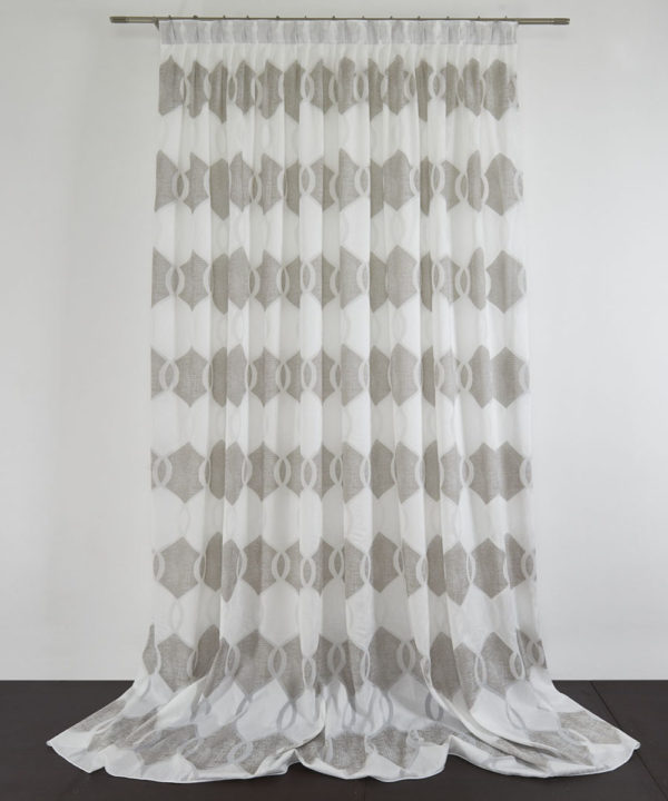 Tessuto Tenda ARISTOTELE col. Tortora 006 + Confezione sartoriale "piega fissa" SU MISURA €67.00 al metro