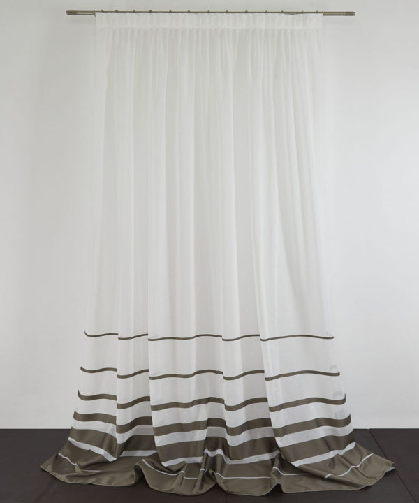 Tessuto Tenda BISIO col. Verde Fango 003 + Confezione sartoriale "piega fissa" SU MISURA €52.00 al metro