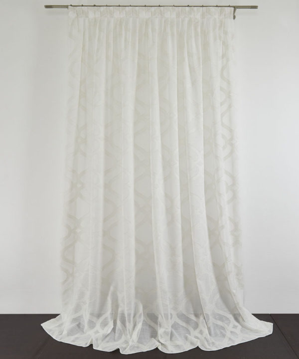 Tessuto Tenda LOCKET col. Avorio 002 + Confezione sartoriale "piega fissa" SU MISURA €59.90 al metro