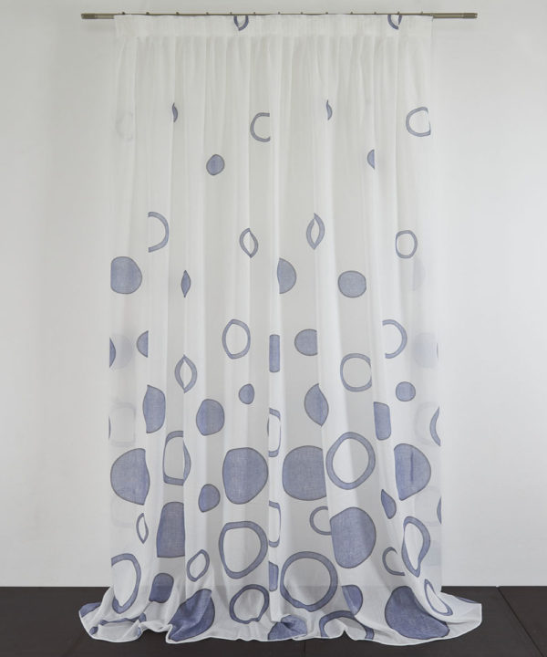 Tessuto Tenda MASON col. Blu 001 + Confezione sartoriale "piega fissa" SU MISURA €59,90 al metro