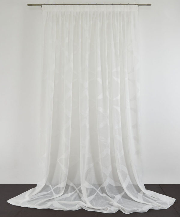 Tenda OLIVIA col. Bianco Naturale 001 - Confezione sartoriale "piega fissa" SU MISURA €66.00 al metro