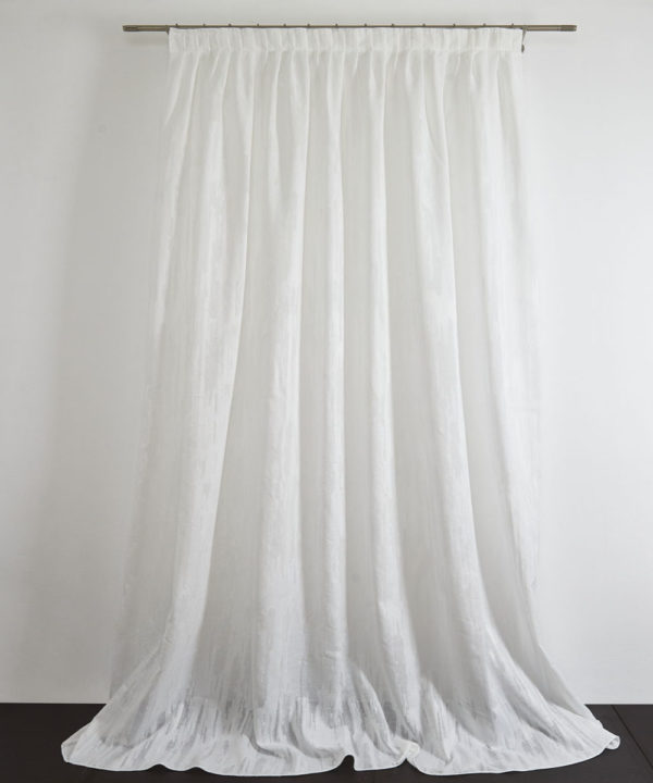 Tessuto Tenda ELOISE col. Bianco Naturale + Confezione sartoriale "piega fissa" SU MISURA €65.00 al metro