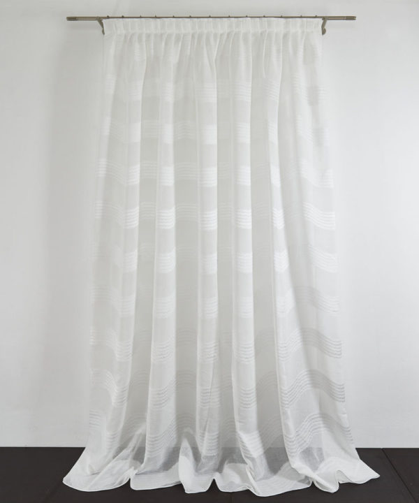 Tessuto Tenda IRENE col. Bianco Naturale + Confezione sartoriale "piega fissa" SU MISURA €75.00 al metro