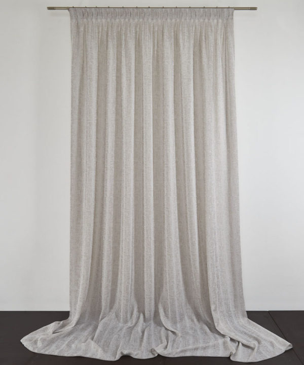 Tessuto Tenda ILENIA col. Grey + Confezione sartoriale "piega fissa" SU MISURA €65.00 al metro