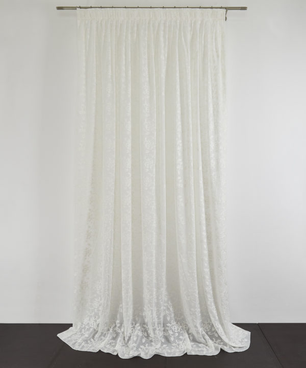 Tessuto Tenda EDWIGE col. 0101 + Confezione sartoriale "piega fissa" SU MISURA €78.00 al metro