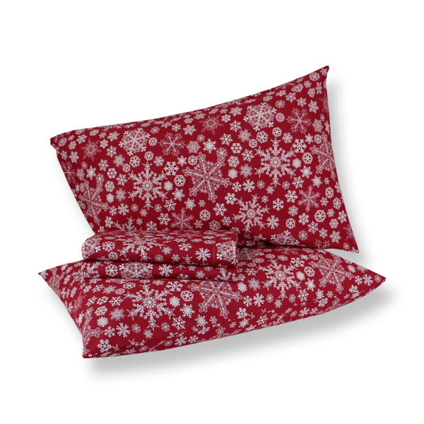 Completo Lenzuola Snow Rosso 