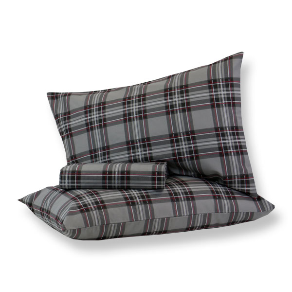 Parure Copripiumino Scozzese New - Grigio