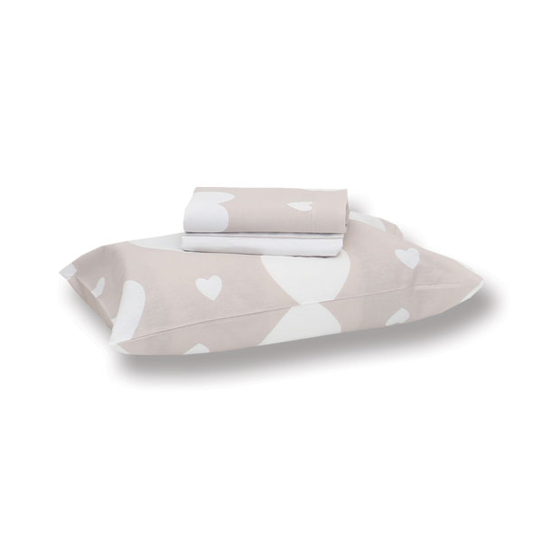 Completo-Lenzuola-Lettino-Love-Beige