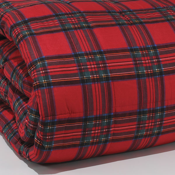 Trapunta-Tartan-mano-seta®-Rosso