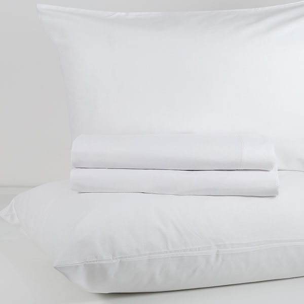 Completo-Lenzuola-Tinta-Unita Continuativo Color-Bianco