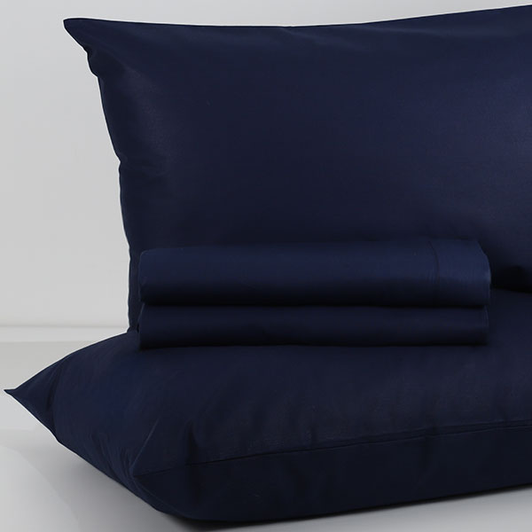 Completo-Lenzuola-Tinta-Unita Continuativo Color-Blu