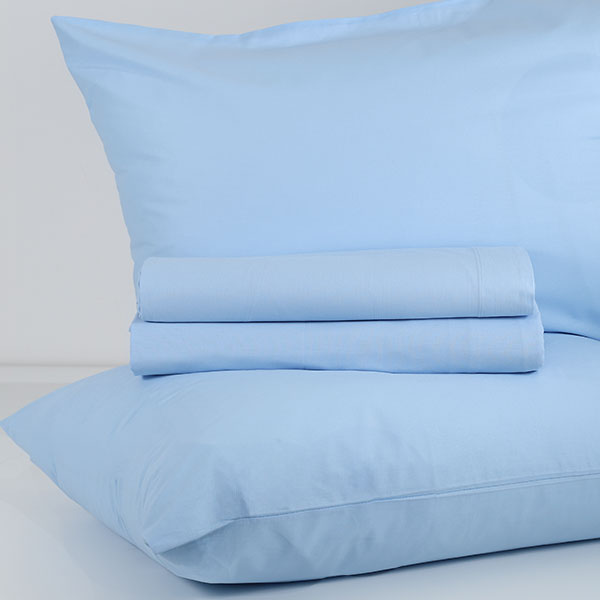 Completo-Lenzuola-Tinta-Unita Continuativo Color-Celeste