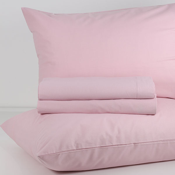 Completo-Lenzuola-Tinta-Unita-Continuativo Color Magnolia