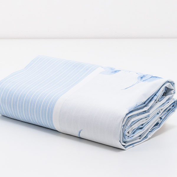 Copripiumino-Frida-100%-Cotone-Rosa-Righe-Cielo