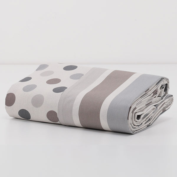 Sacco-Copripiumino-100%-Cotone-Metropoli-Pois-Rigone-Grigio