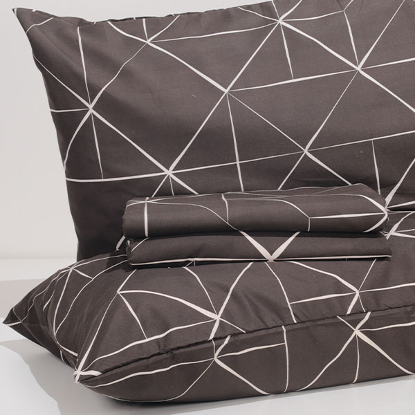 Completo-Letto-Mano-Seta-Modern-Nero-