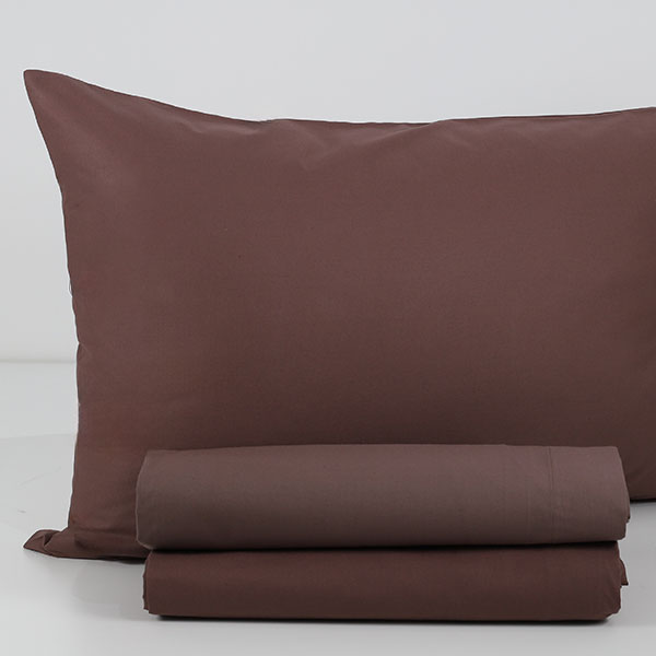 Completo-Lenzuola-Tinta-Unita-Continuativo Color Cacao-1