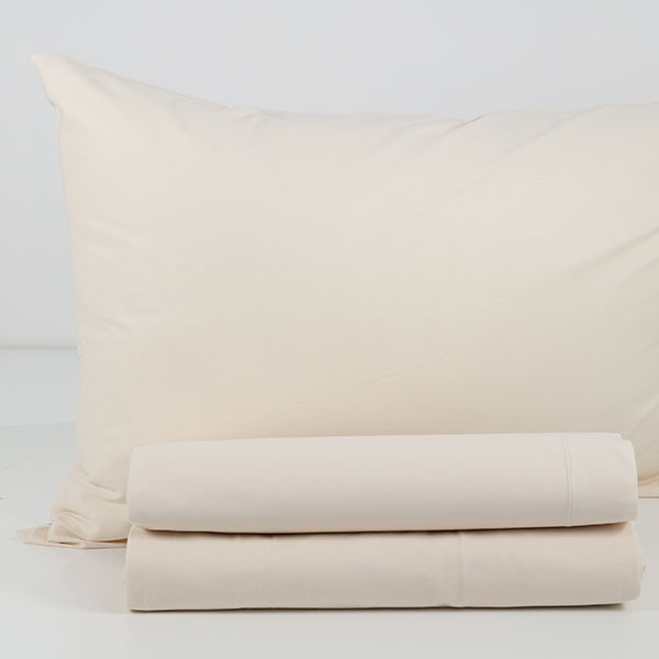 Completo-Lenzuola-Tinta-Unita-Continuativo Color Ecru 1