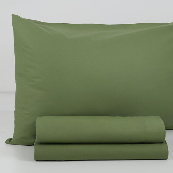 Completo-Lenzuola-Tinta-Unita-Continuativo Color Muschio-1