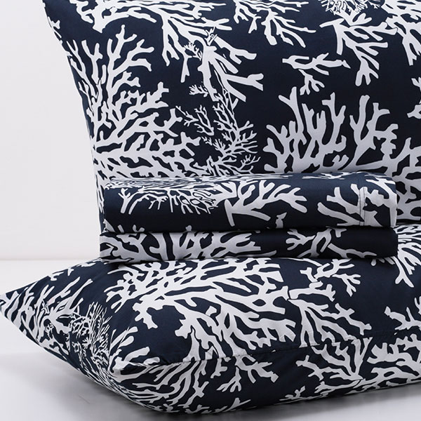 Completo-Letto-100%-Cotone-Coralli-Fondo-Blu-Disegno-Bianco-Prodotto