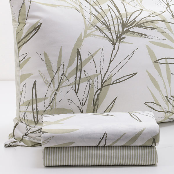Completo-Letto-Singolo-100%-Cotone-Palmera-Verde