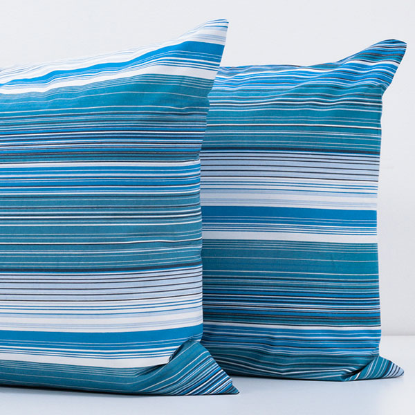 Coppia-Federe-100%-Cotone-Millerighe-Blu