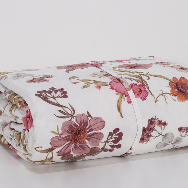 Copriletto Trapuntato mano seta® Bloomed Malva