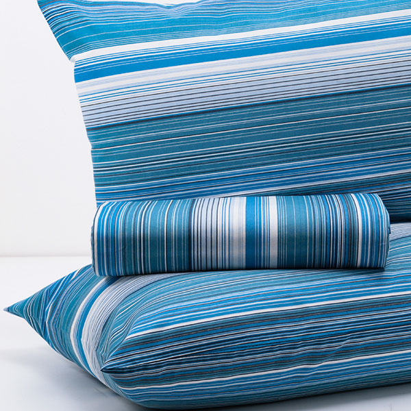 Parure-Copripiumino-100%-Cotone-Millerighe-Blu