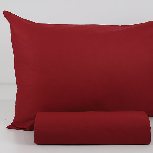 Parure-Copripiumino-Tinta-Unita-Continuativo Color Bordeaux-1