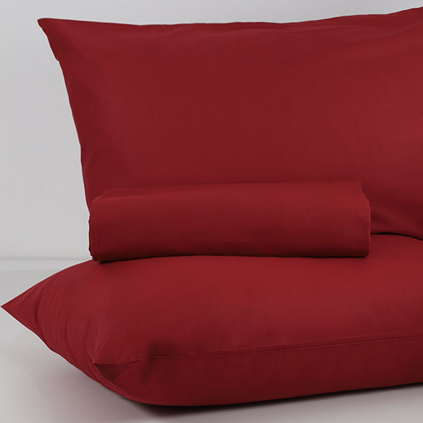 Parure-Copripiumino-Tinta-Unita-Continuativo Color Bordeaux