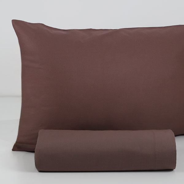 Parure-Copripiumino-Tinta-Unita-Continuativo Color Cacao-1