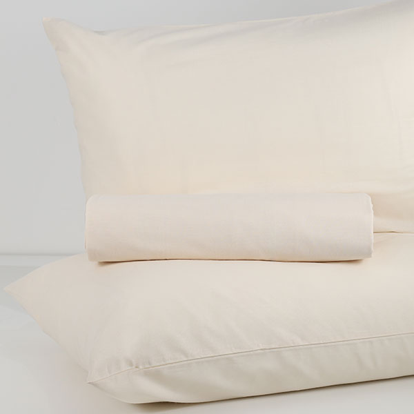 Parure-Copripiumino-Tinta-Unita-Continuativo Color Ecru