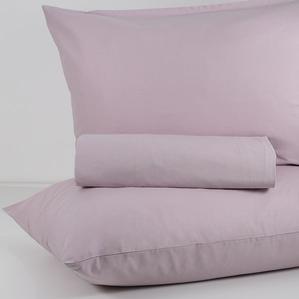 Parure-Copripiumino-Tinta-Unita-Continuativo Color Malva