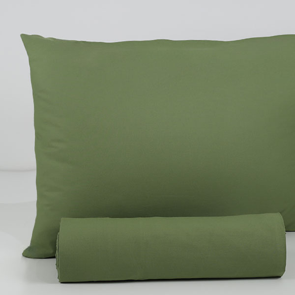 Parure-Copripiumino-Tinta-Unita-Continuativo Color Muschio-1