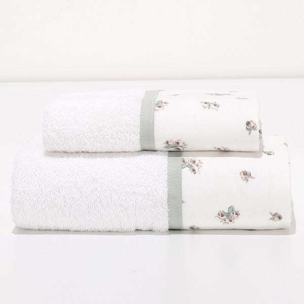 Viso+Ospite Frida Bocciolo Tortora Spugna BiancaViso+Ospite Frida Bocciolo Tortora Spugna Bianca