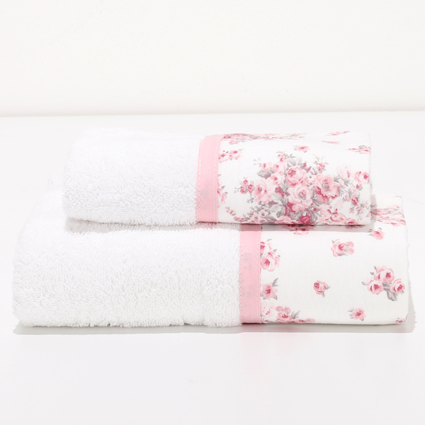 Viso+Ospite Frida Bouquet Malva Spugna Bianca