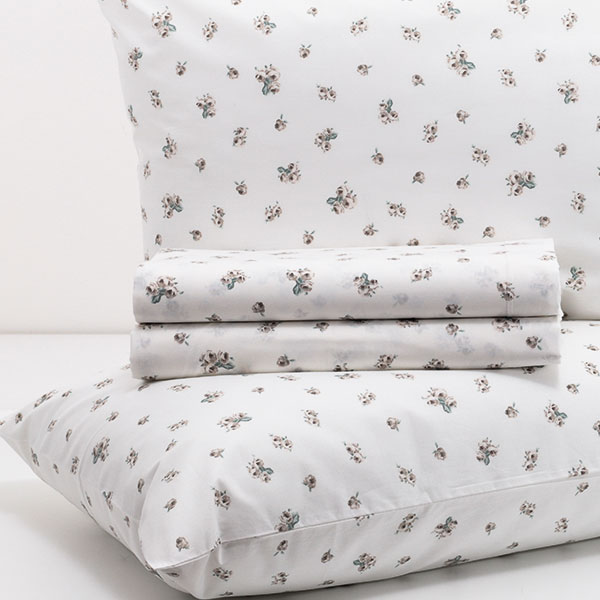 Completo-Letto-Frida-mano seta® Bocciolo-Tortora