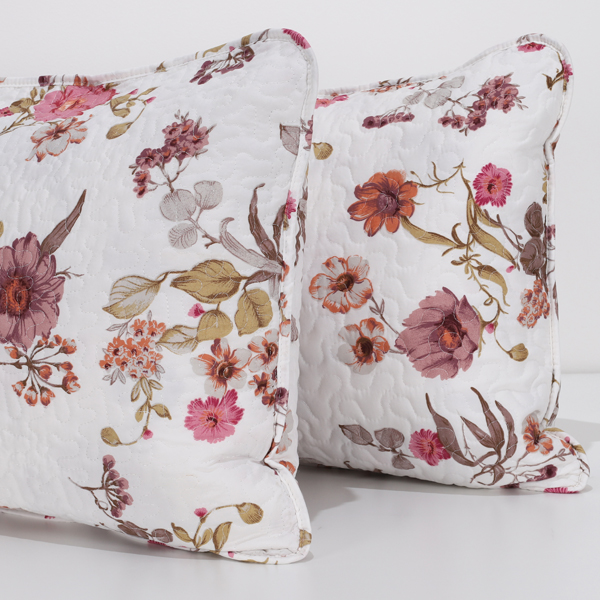 Coppia Copriguanciale Trapuntato "Bloomed" Malva 