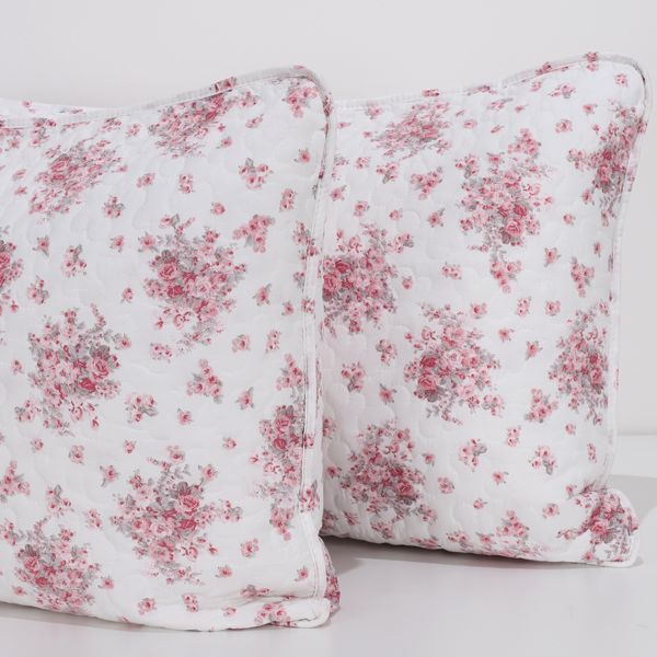 Coppia Copriguanciale Trapuntato Frida Bouquet Malva