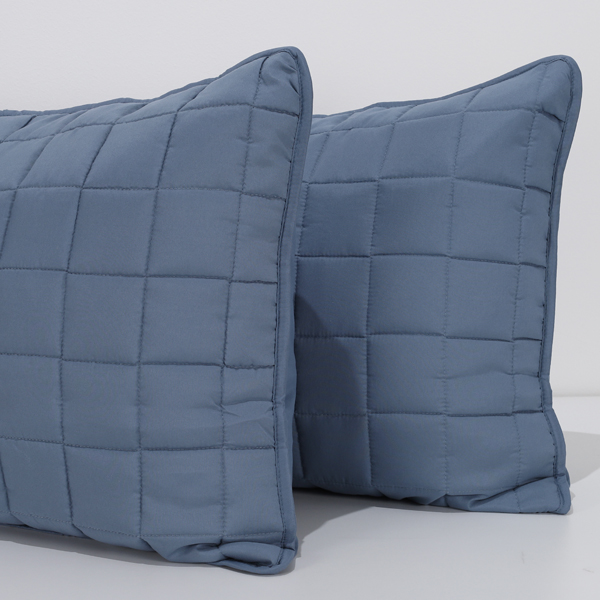 Coppia Copriguanciale Trapuntato mano seta® Tinta Unita Avio