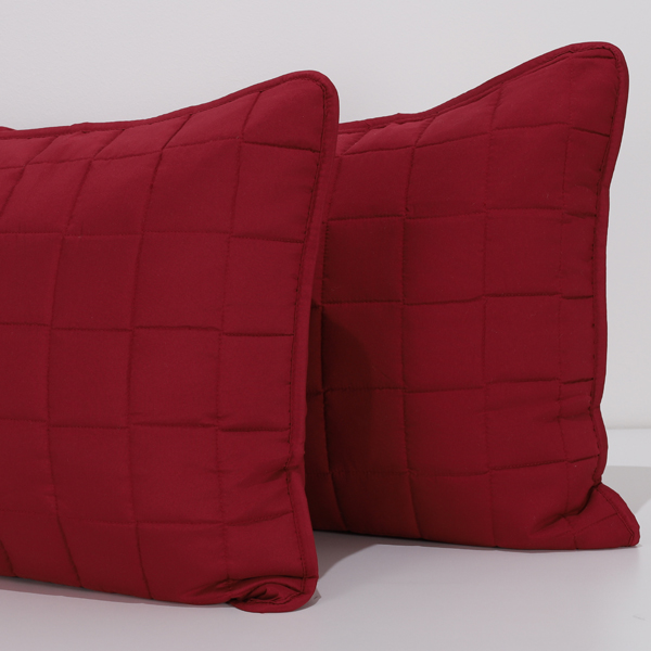 Coppia Copriguanciale Trapuntato mano seta® Tinta Unita Bordeaux