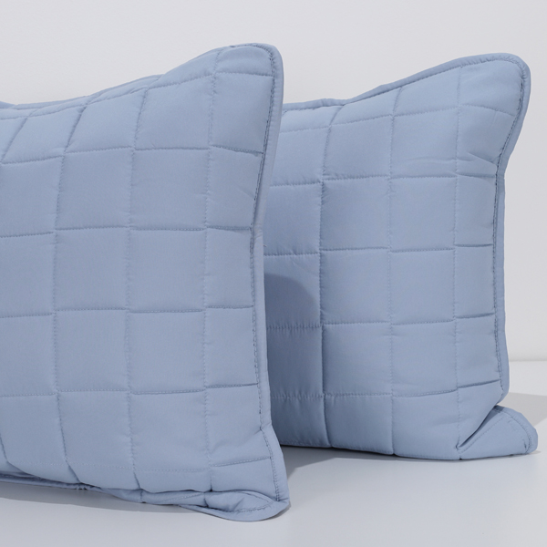 Coppia Copriguanciale Trapuntato mano seta® Tinta Unita Celeste