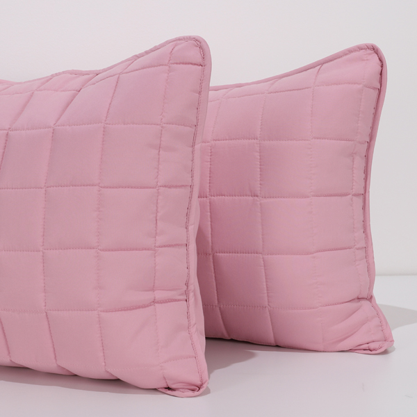 Coppia Copriguanciale Trapuntato mano seta® Tinta Unita Cipria