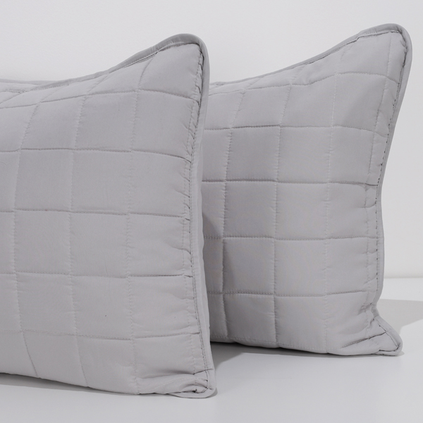 Coppia Copriguanciale Trapuntato mano seta® Tinta Unita Perla