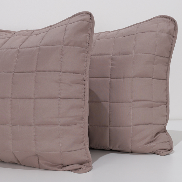 Coppia Copriguanciale Trapuntato mano seta® Tinta Unita Tortora