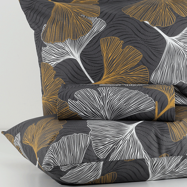 Parure-Copripiumino-Biloba-Fumo