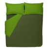 Parure-Copripiumino-mano-seta®-Duo Verde-Militare