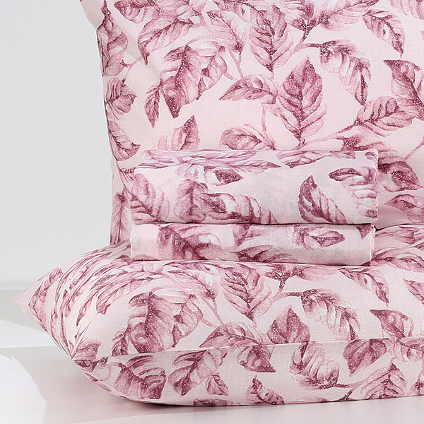 Completo-Lenzuola-Cotton-Foglie-Malva