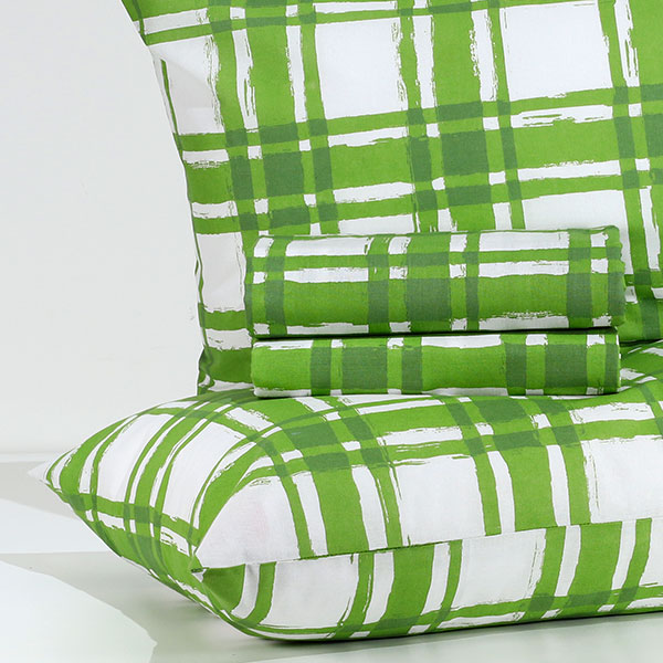 Completo-Lenzuola-Cotton-Quadro-Verde