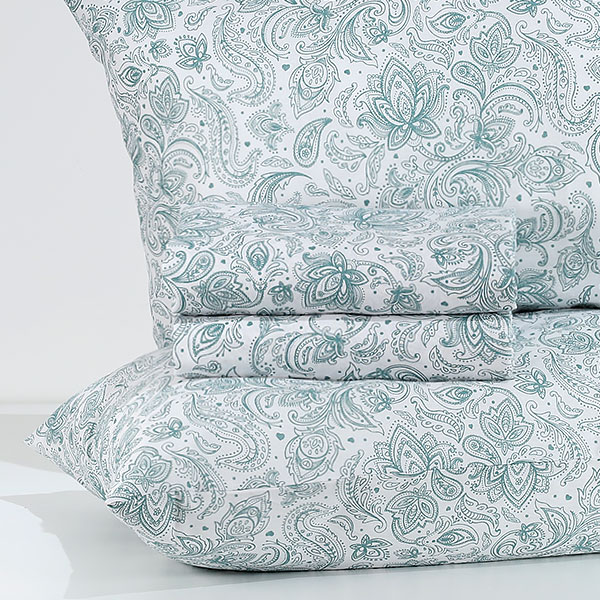 Completo-Lenzuola-Cotton-Ramage-Verde